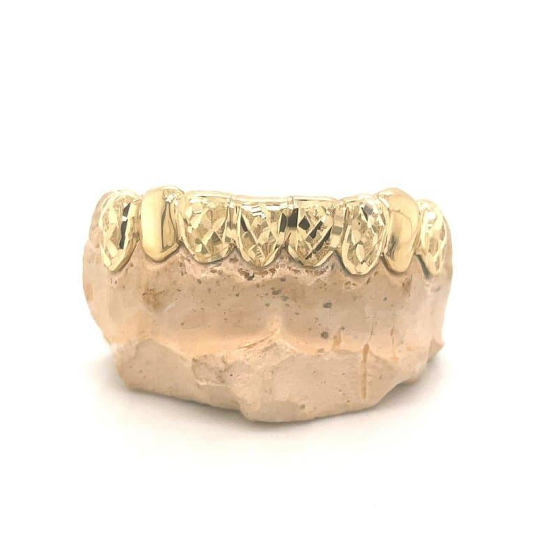 8pc Gold Snowflake Polished Bottom Grillz - Seattle Gold Grillz