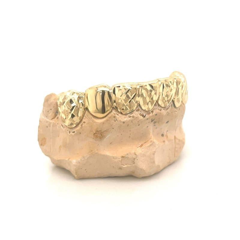 8pc Gold Snowflake Polished Bottom Grillz - Seattle Gold Grillz