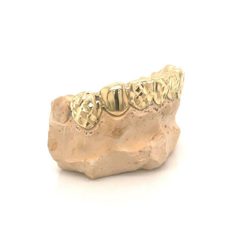 8pc Gold Snowflake Polished Bottom Grillz - Seattle Gold Grillz
