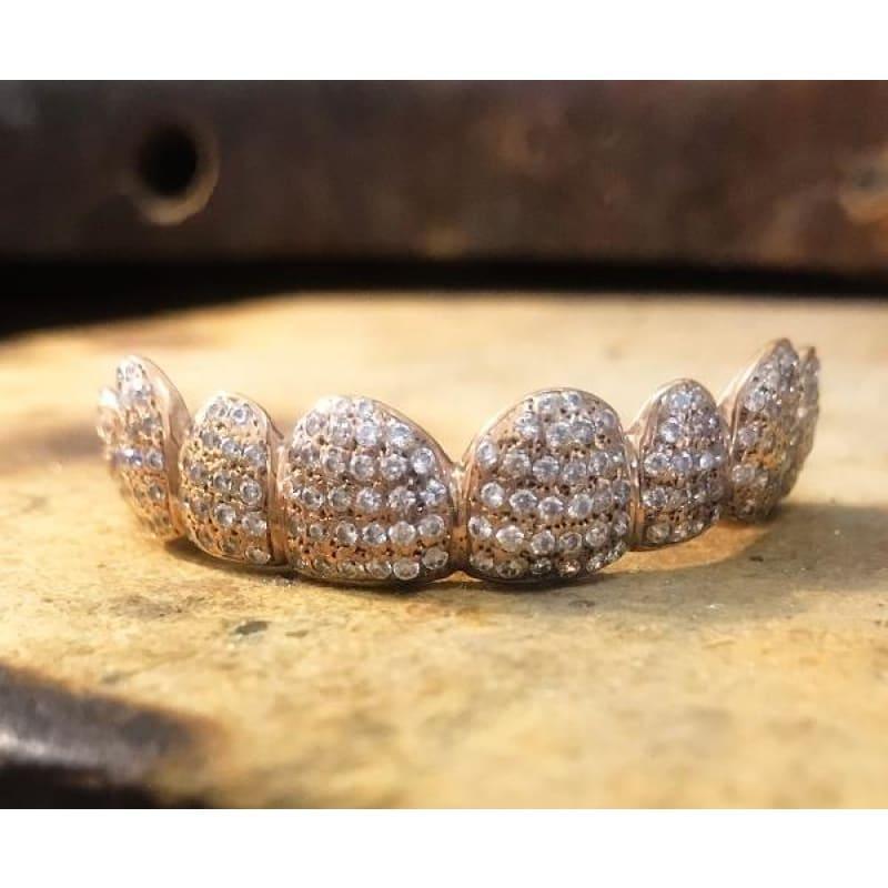 8pc Rose Gold CZ Grillz - Seattle Gold Grillz