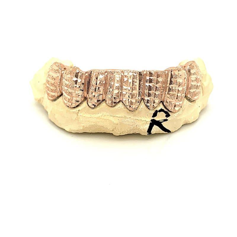 8pc Rose Gold Dusted Bricks Grillz - Seattle Gold Grillz