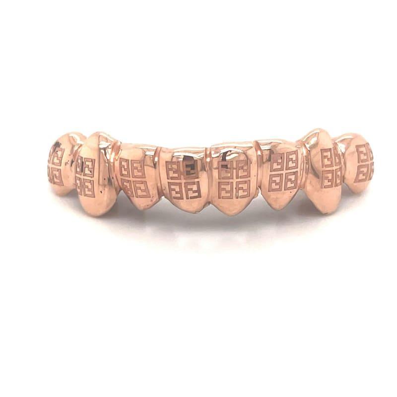 8pc Rose Gold Fendi Bottom Grillz - Seattle Gold Grillz