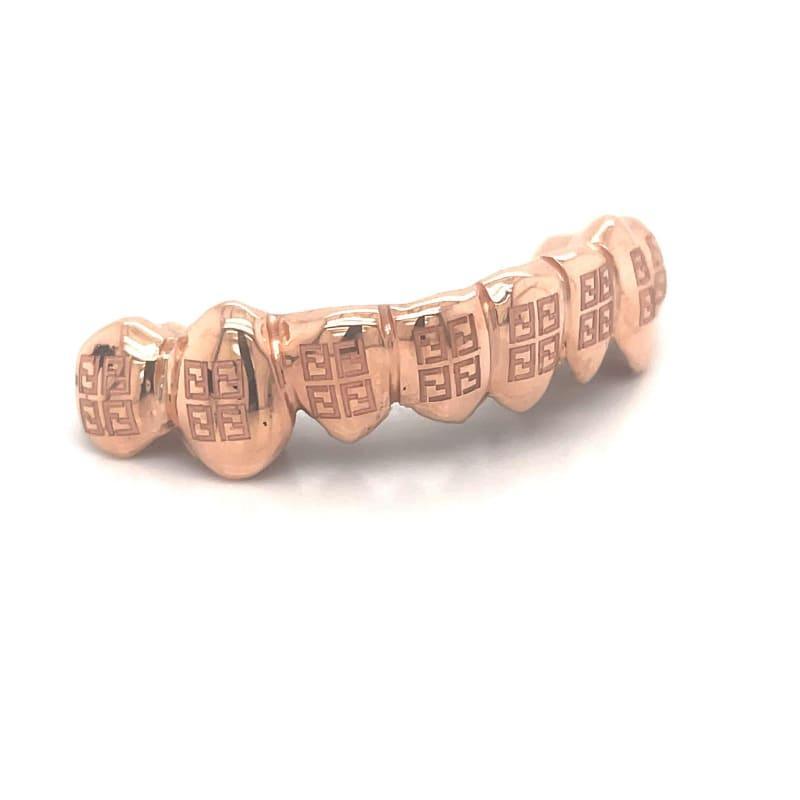 8pc Rose Gold Fendi Bottom Grillz - Seattle Gold Grillz