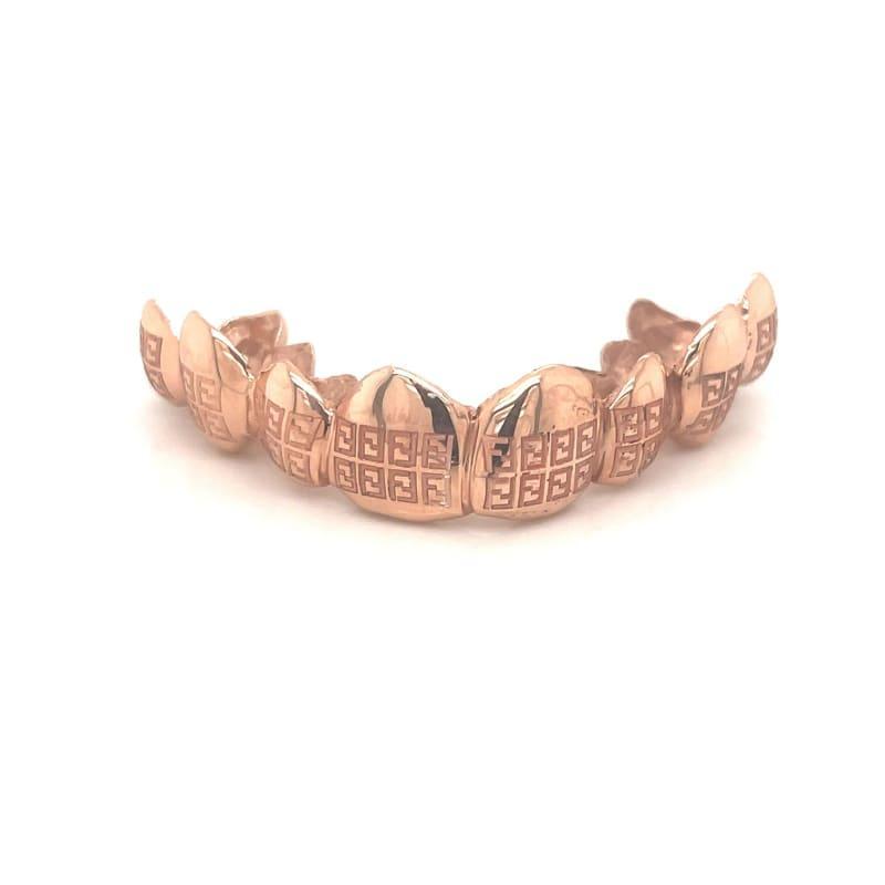 8pc Rose Gold Fendi Top Grillz - Seattle Gold Grillz