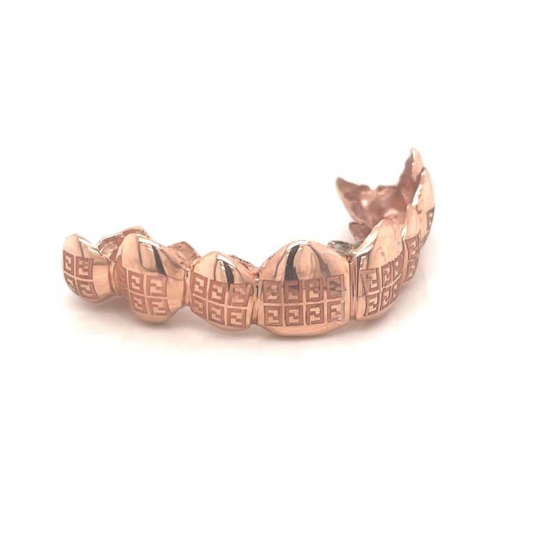 8pc Rose Gold Fendi Top Grillz - Seattle Gold Grillz