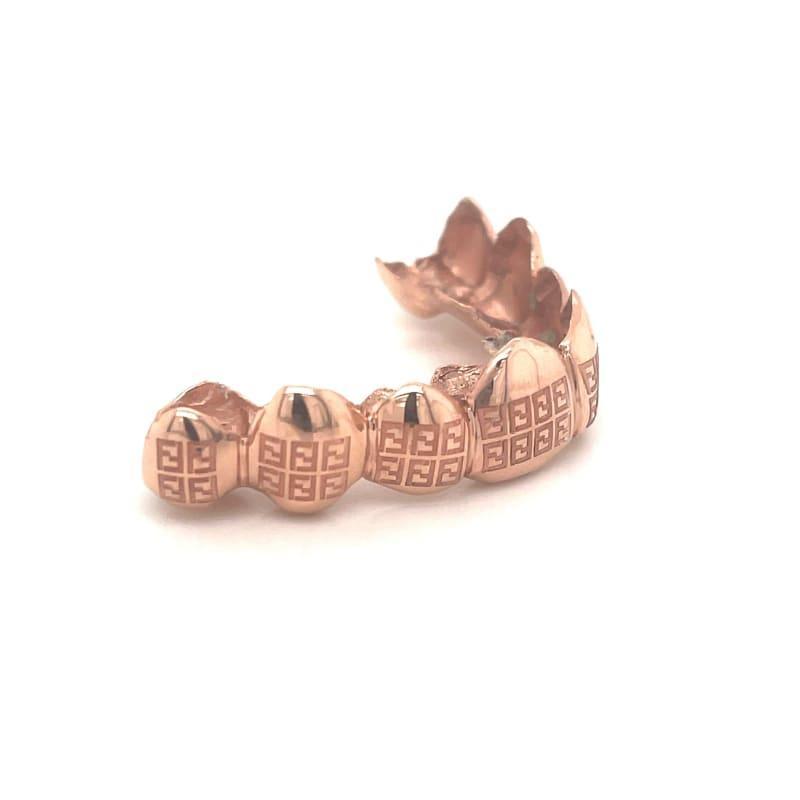 8pc Rose Gold Fendi Top Grillz - Seattle Gold Grillz