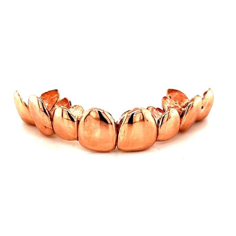 8pc Rose Gold Perm Cut Grillz - Seattle Gold Grillz