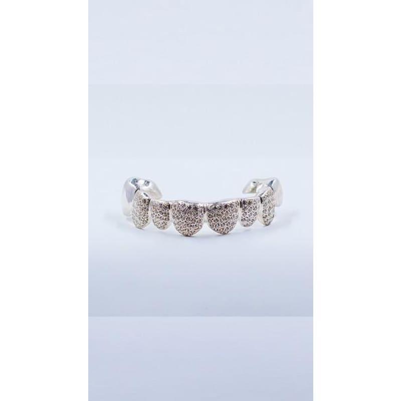 8pc Silver CZ Flooded Grillz - Seattle Gold Grillz