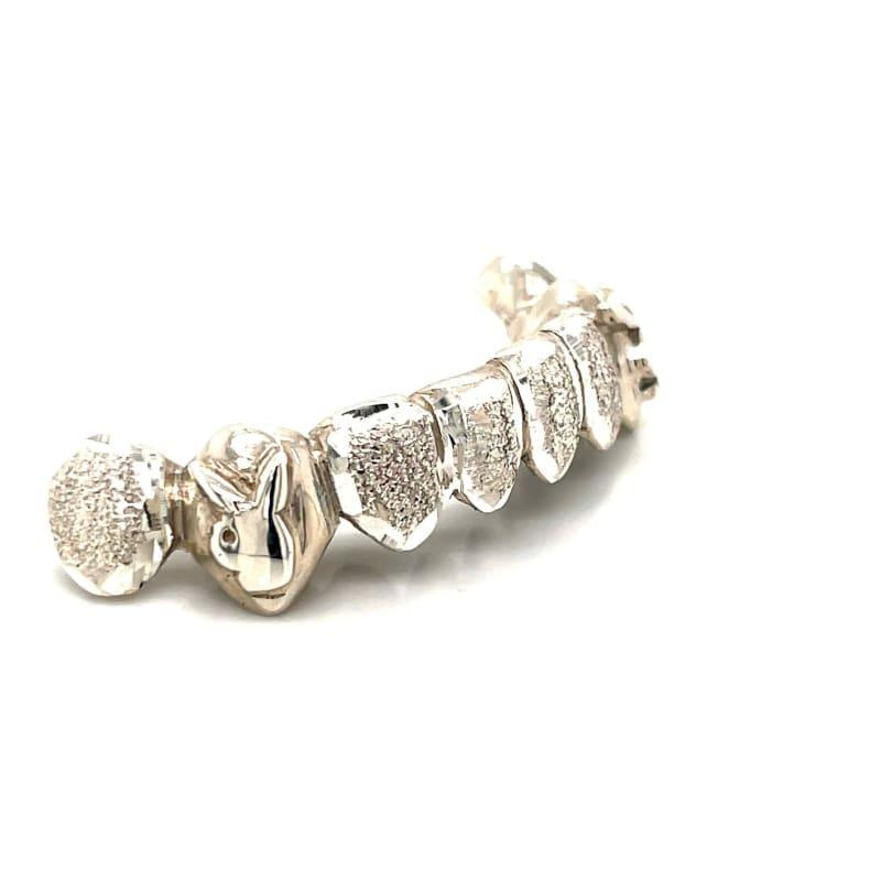8pc Silver Dusted Playboy Grillz - Seattle Gold Grillz