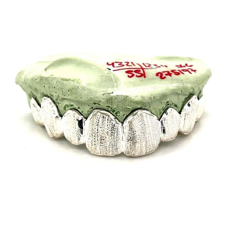 8pc Silver Dusted Top Grillz - Seattle Gold Grillz