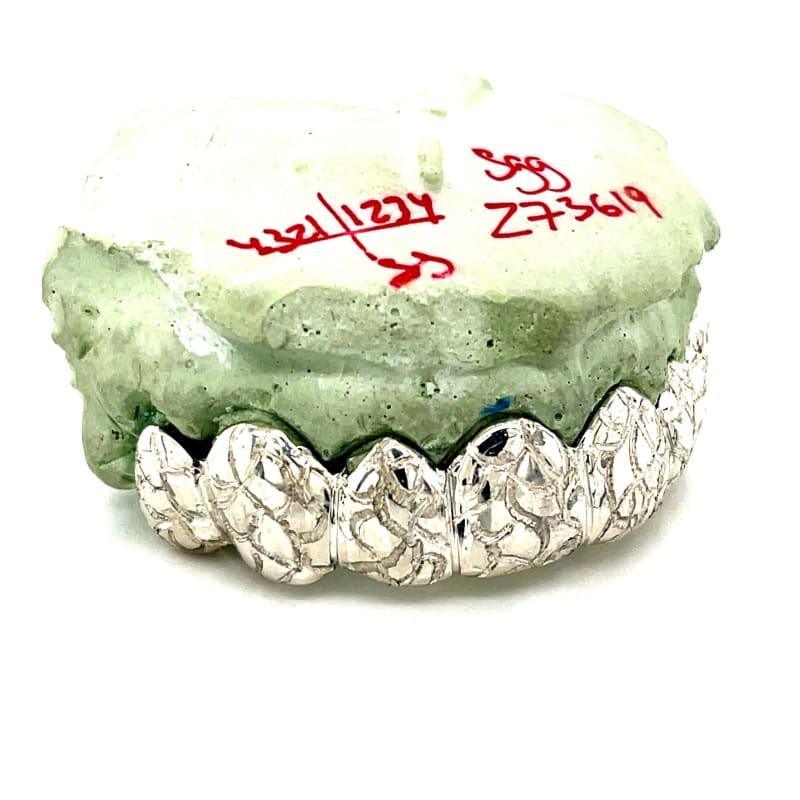 8pc Silver Gator Cut Top Grillz - Seattle Gold Grillz
