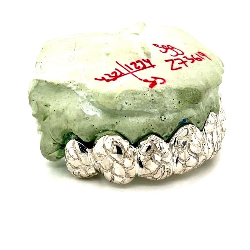 8pc Silver Gator Cut Top Grillz - Seattle Gold Grillz
