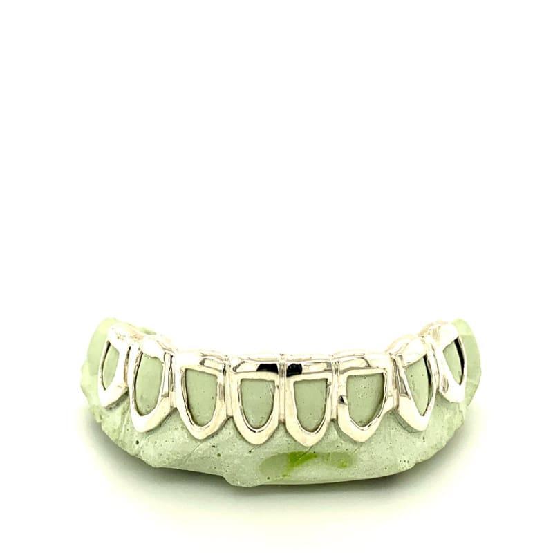 8pc Silver Open Face Bottom Grillz - Seattle Gold Grillz
