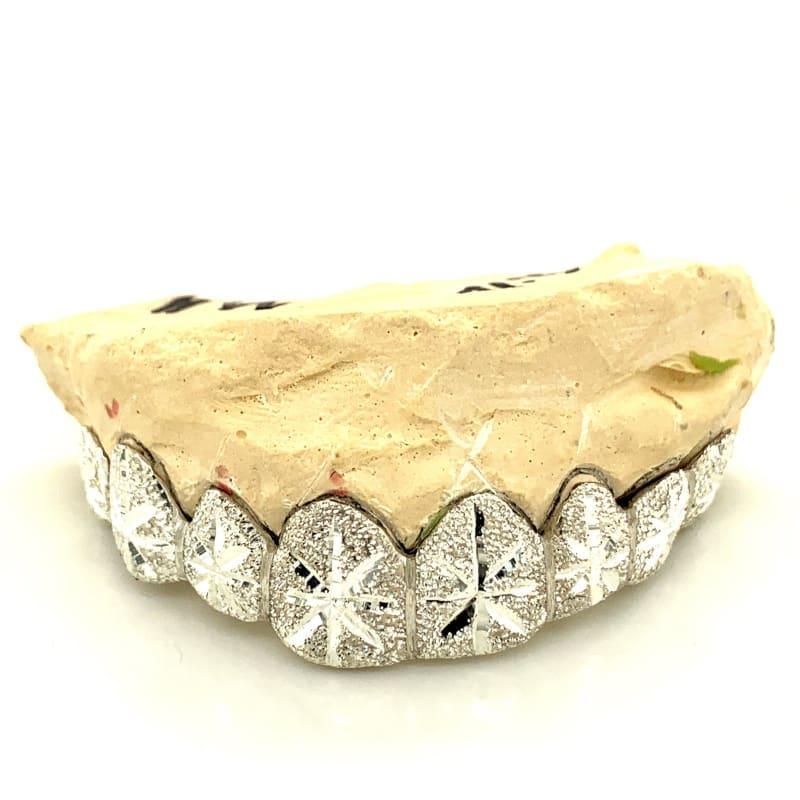 8pc Silver Snowfall Top Grillz - Seattle Gold Grillz