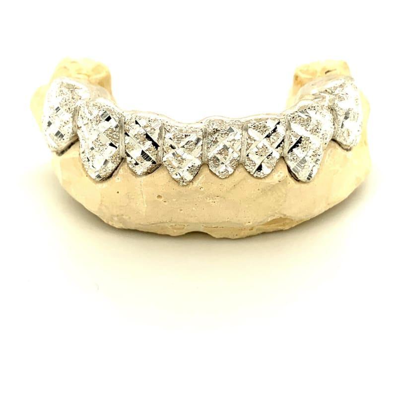 8pc Silver Snowflake Bottom Grillz - Seattle Gold Grillz