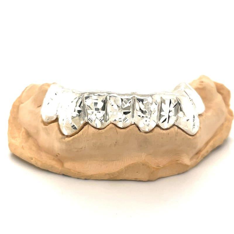 8pc Silver Sunburst Bottom Grillz - Seattle Gold Grillz