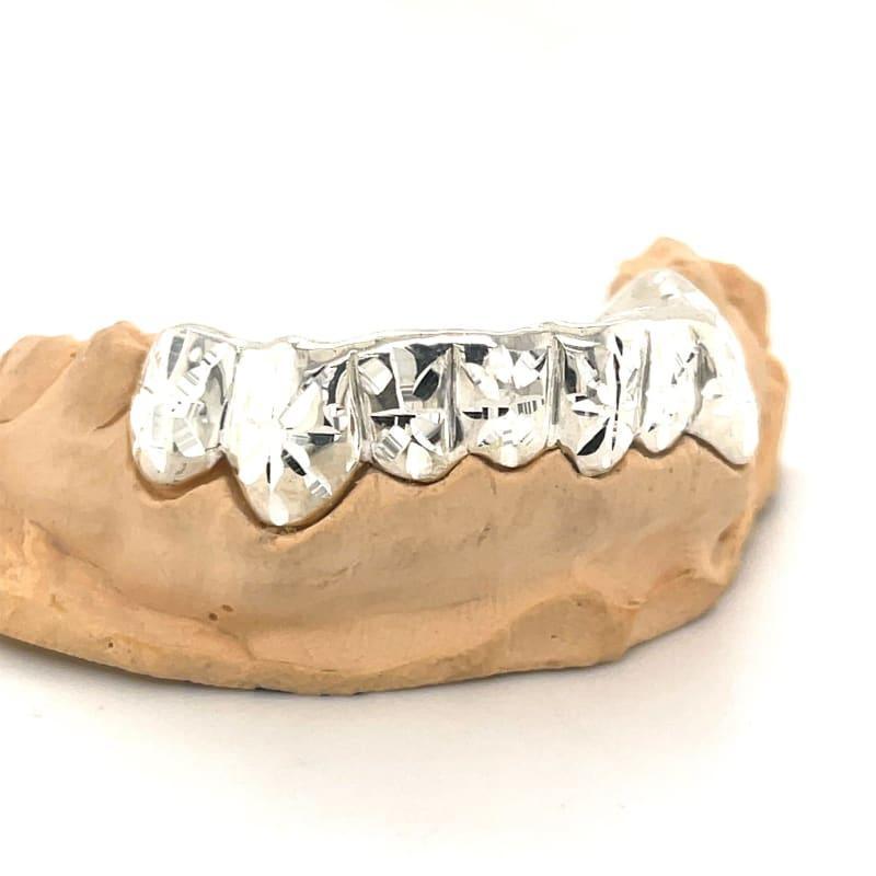 8pc Silver Sunburst Bottom Grillz - Seattle Gold Grillz