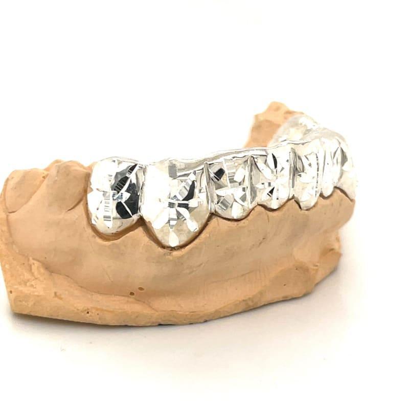 8pc Silver Sunburst Bottom Grillz - Seattle Gold Grillz