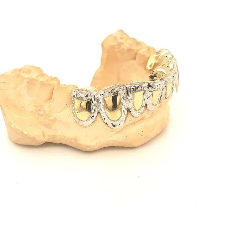 8pc Two Tone Bottom Grillz - Seattle Gold Grillz