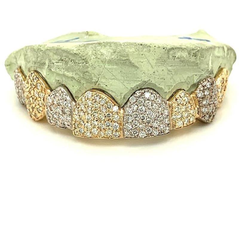 8pc Two Tone Diamond Grillz - Seattle Gold Grillz