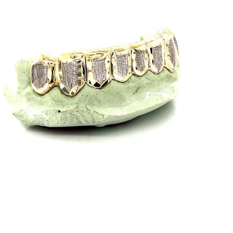 8pc Two Tone Dusted Grillz - Seattle Gold Grillz