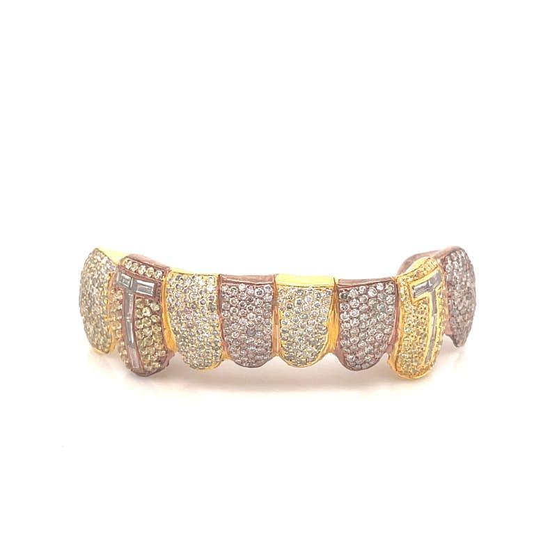 8pc Two Tone Honeycomb Grillz - Seattle Gold Grillz