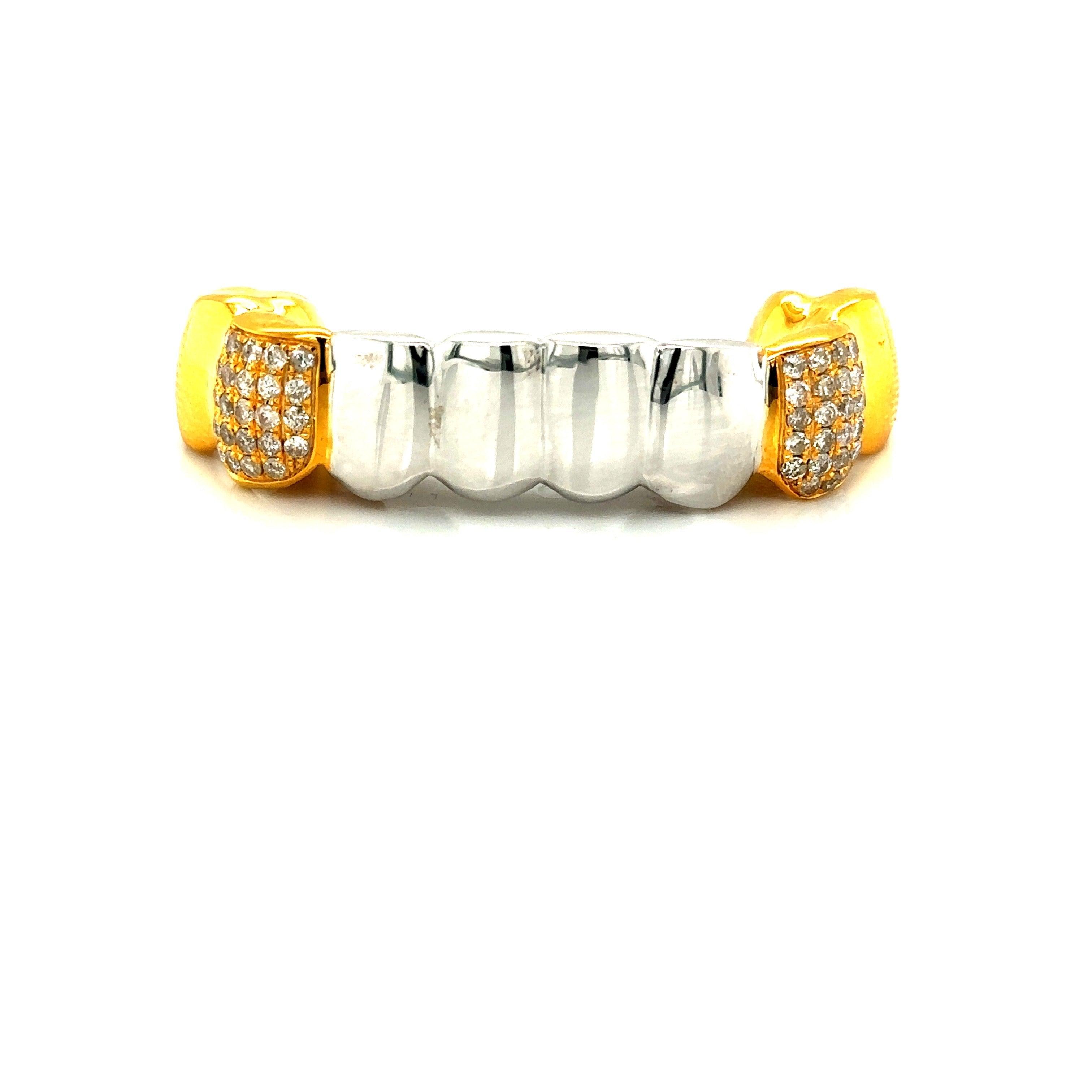 8pc Two Tone Regal Bottom Grillz - Seattle Gold Grillz