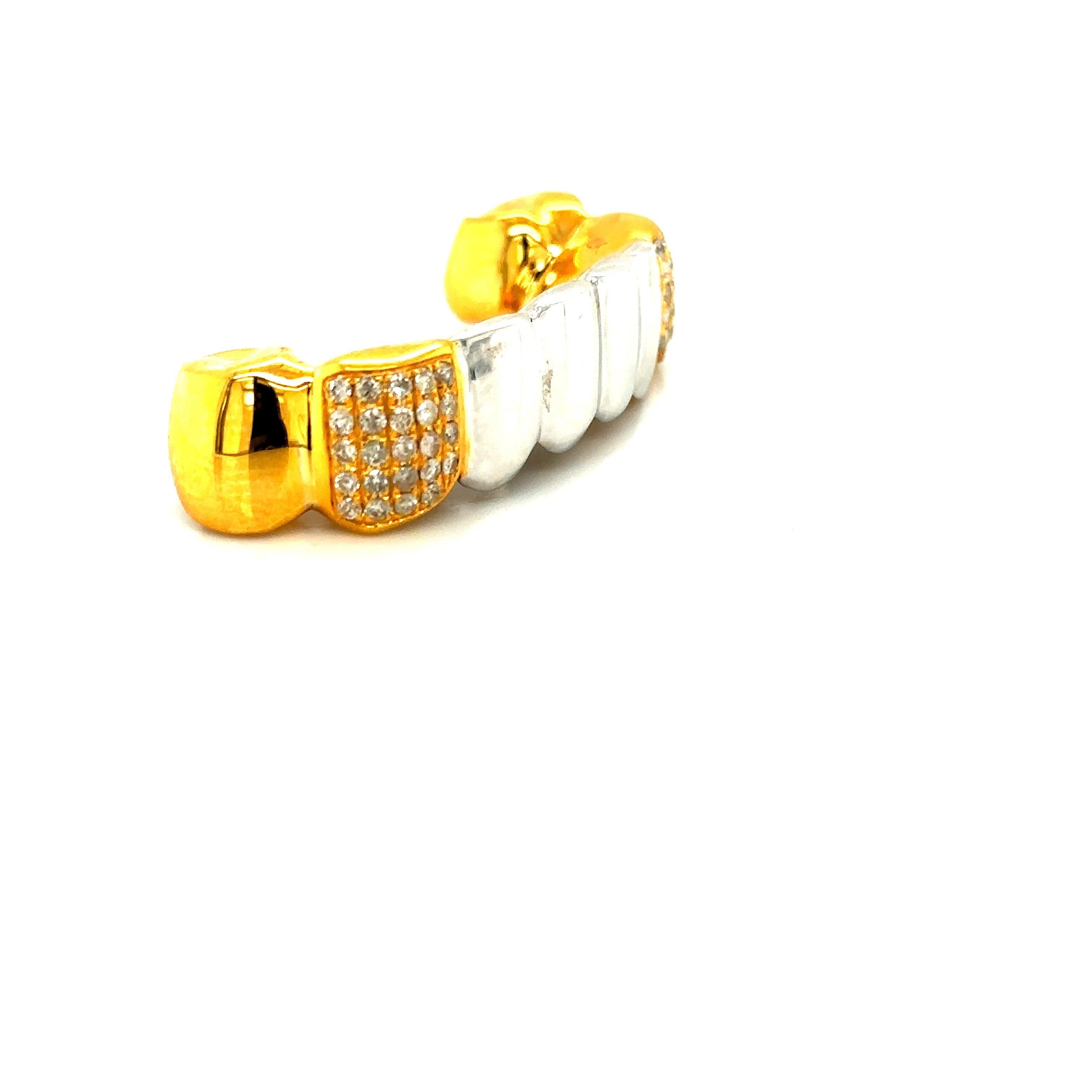 8pc Two Tone Regal Bottom Grillz - Seattle Gold Grillz