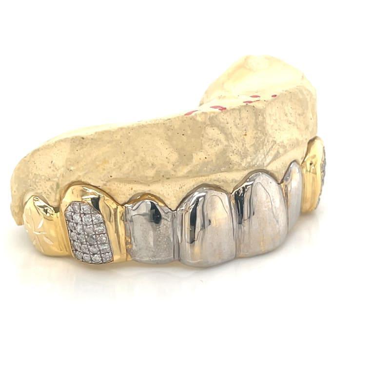 8pc Two Tone Regal Top Grillz - Seattle Gold Grillz