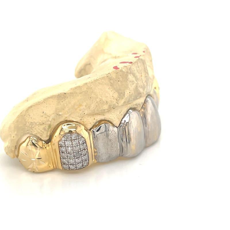 8pc Two Tone Regal Top Grillz - Seattle Gold Grillz