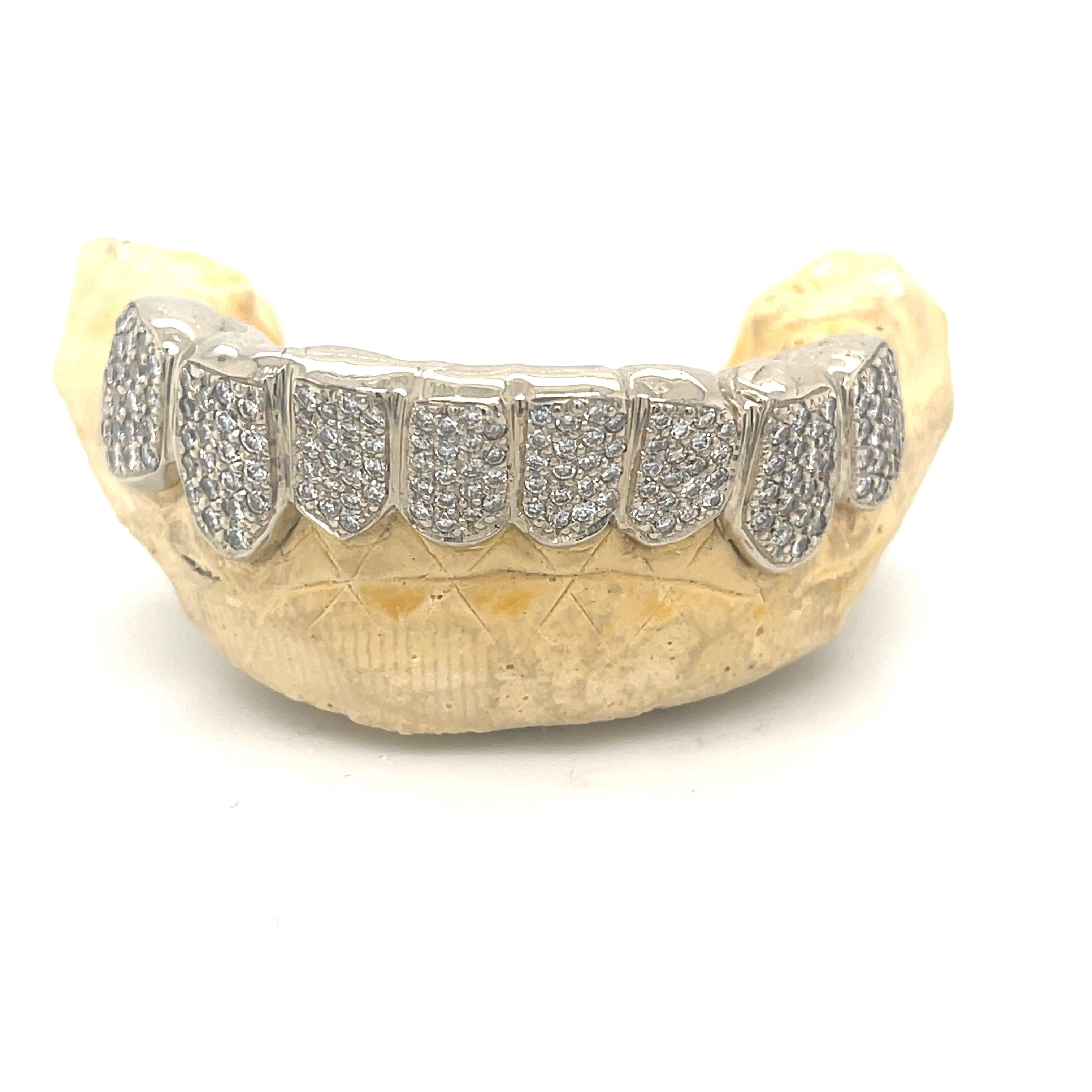 8pc White Gold Box Set Bottom Grillz - Seattle Gold Grillz