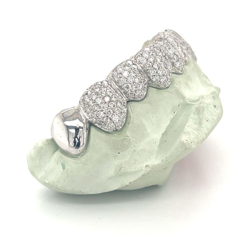 8pc White Gold Diamond Bottom Grillz - Seattle Gold Grillz