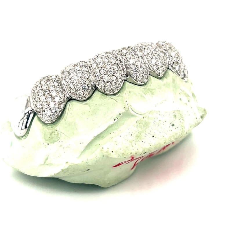 8pc White Gold Diamond Bottom Grillz - Seattle Gold Grillz