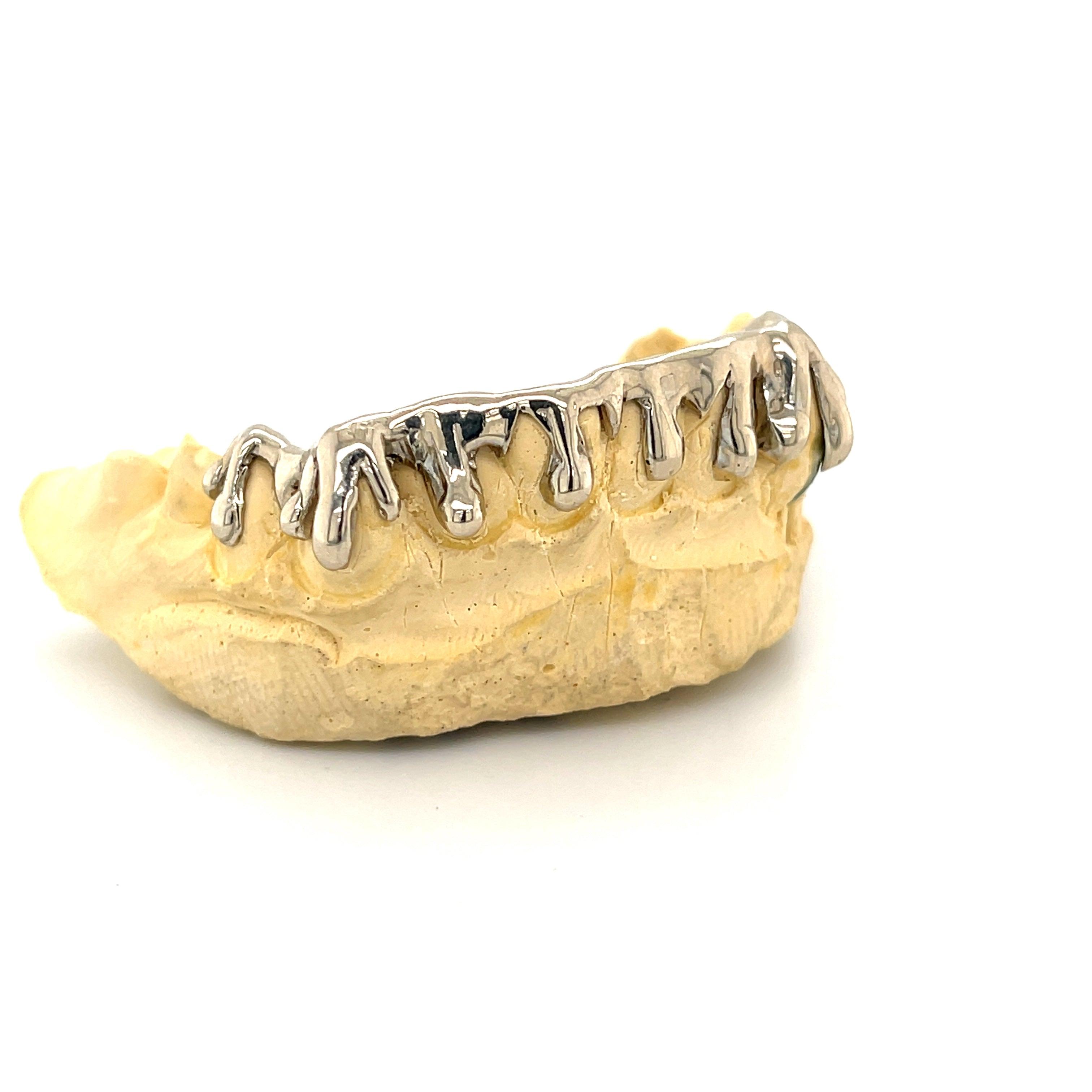 8pc White Gold Drip Bottom Grillz - Seattle Gold Grillz