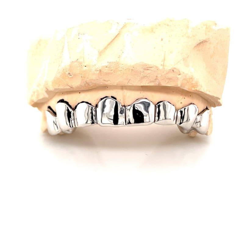 8pc White Gold Top Grillz - Seattle Gold Grillz