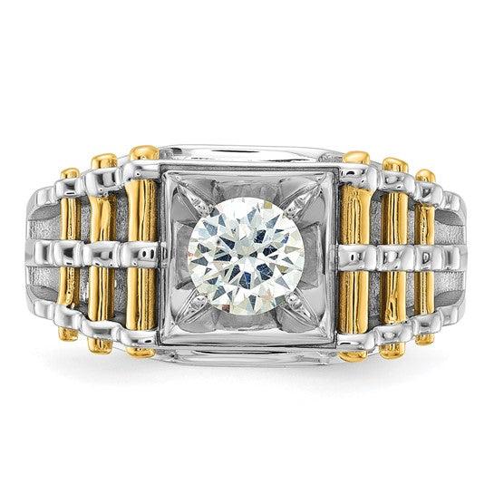 14k Two-tone Men's 1 Carat Lab Grown Diamond Ring