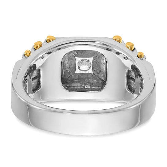 14k Two-tone Men's 1 Carat Lab Grown Diamond Ring