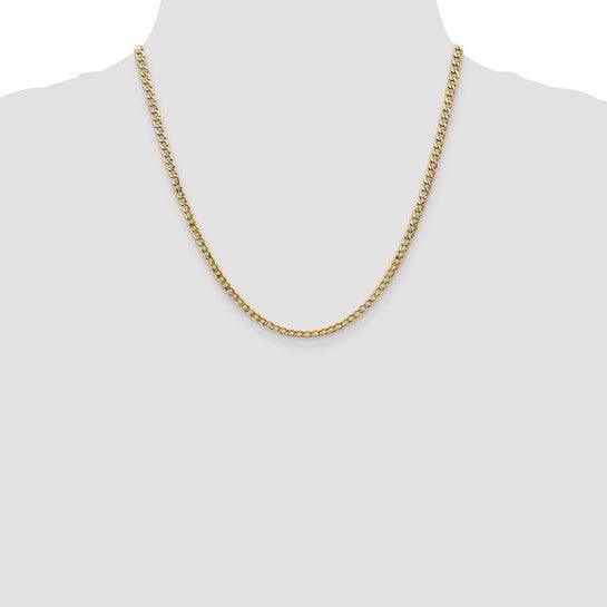 14k 3.35mm Semi-Solid Curb Link Chain