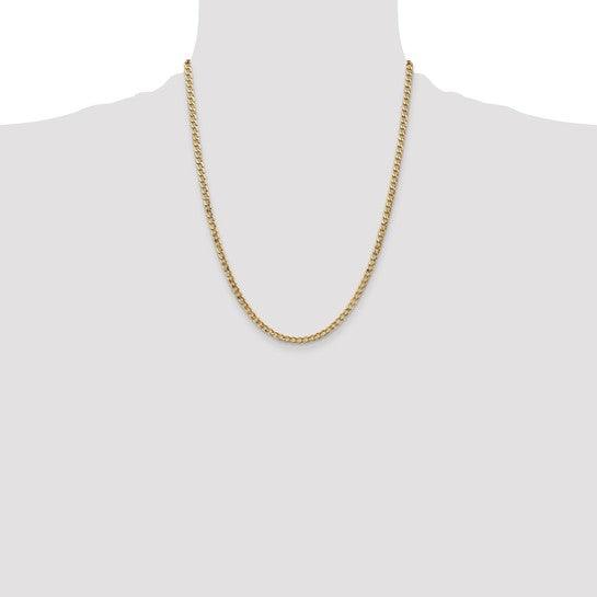 14k 3.35mm Semi-Solid Curb Link Chain