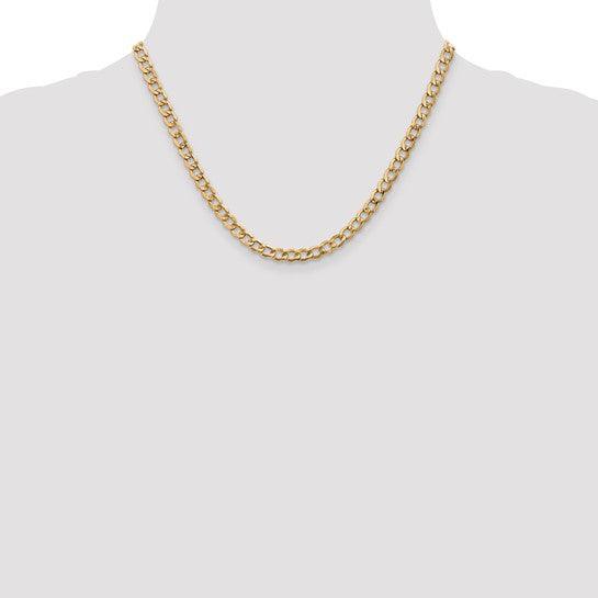 14k 5.25mm Semi-Solid Curb Link Chain