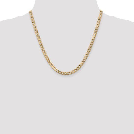 14k 5.25mm Semi-Solid Curb Link Chain