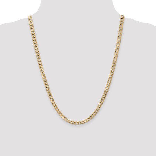 14k 5.25mm Semi-Solid Curb Link Chain