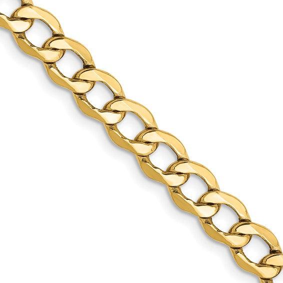 14k 5.25mm Semi-Solid Curb Link Chain
