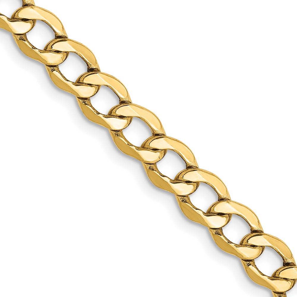 14K Yellow Gold Semi-Solid Curb Chain — 5.25 mm