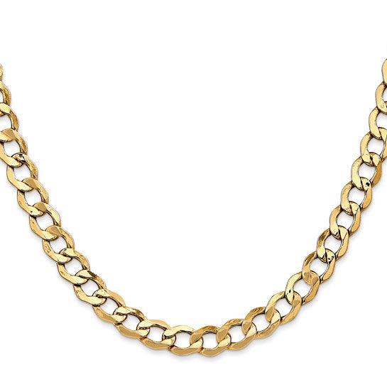 14k 6.5mm Semi-Solid Curb Link Chain