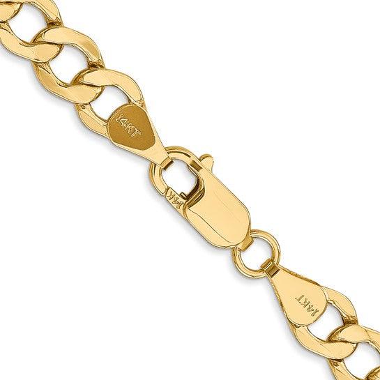 14k 6.5mm Semi-Solid Curb Link Chain