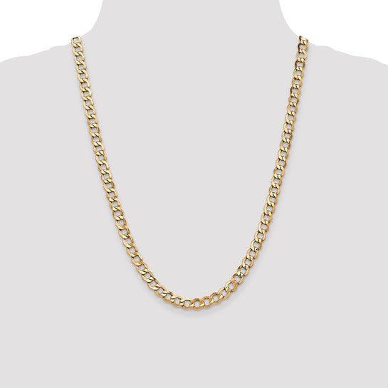 14k 6.5mm Semi-Solid Curb Link Chain