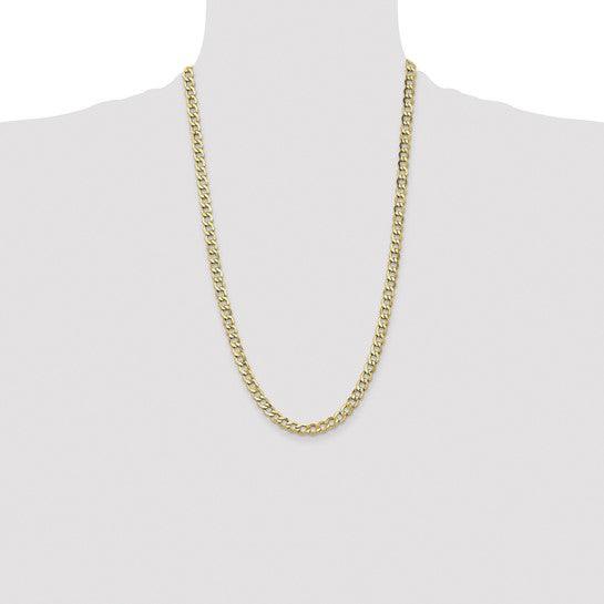 14k 6.5mm Semi-Solid Curb Link Chain