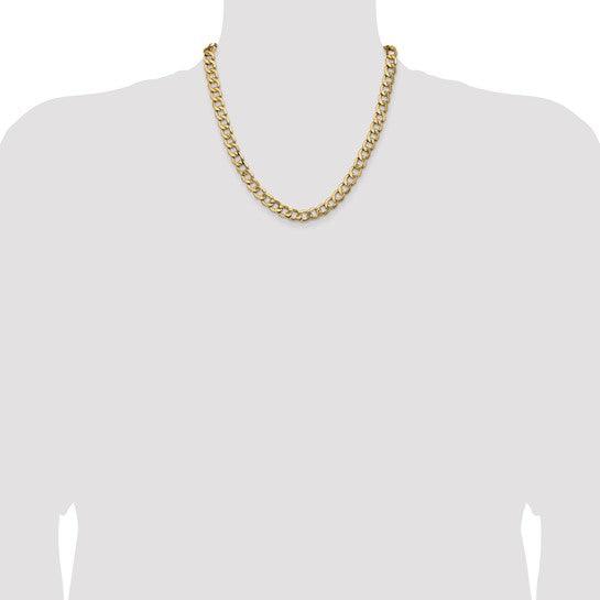 14k 9.0mm Semi-Solid Curb Link Chain
