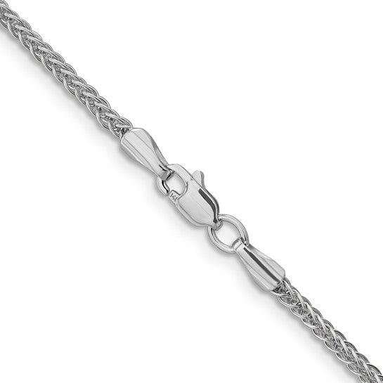 14k White Gold 2mm Semi-solid 3-Wire Wheat Chain